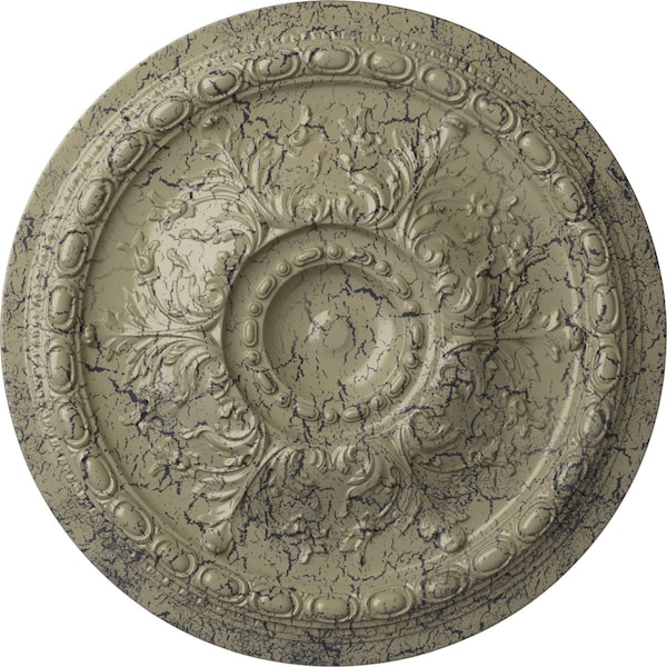Ekena Millwork Stockport Ceiling Medallion (Fits Canopies up to 6 1/4"), 28"OD x 2 3/4"P, Castle Stone Crackle CM28STCSC - main